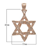 14k Rose Gold Diamond Cut Jewish Star of David Charm Pendant 1.7 grams - Rose