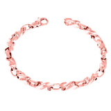 14k White Gold Solid Handmade Fashion Link Bracelet 7.5" 6.5mm 31.4 grams - White,7.5" 31.4 grams