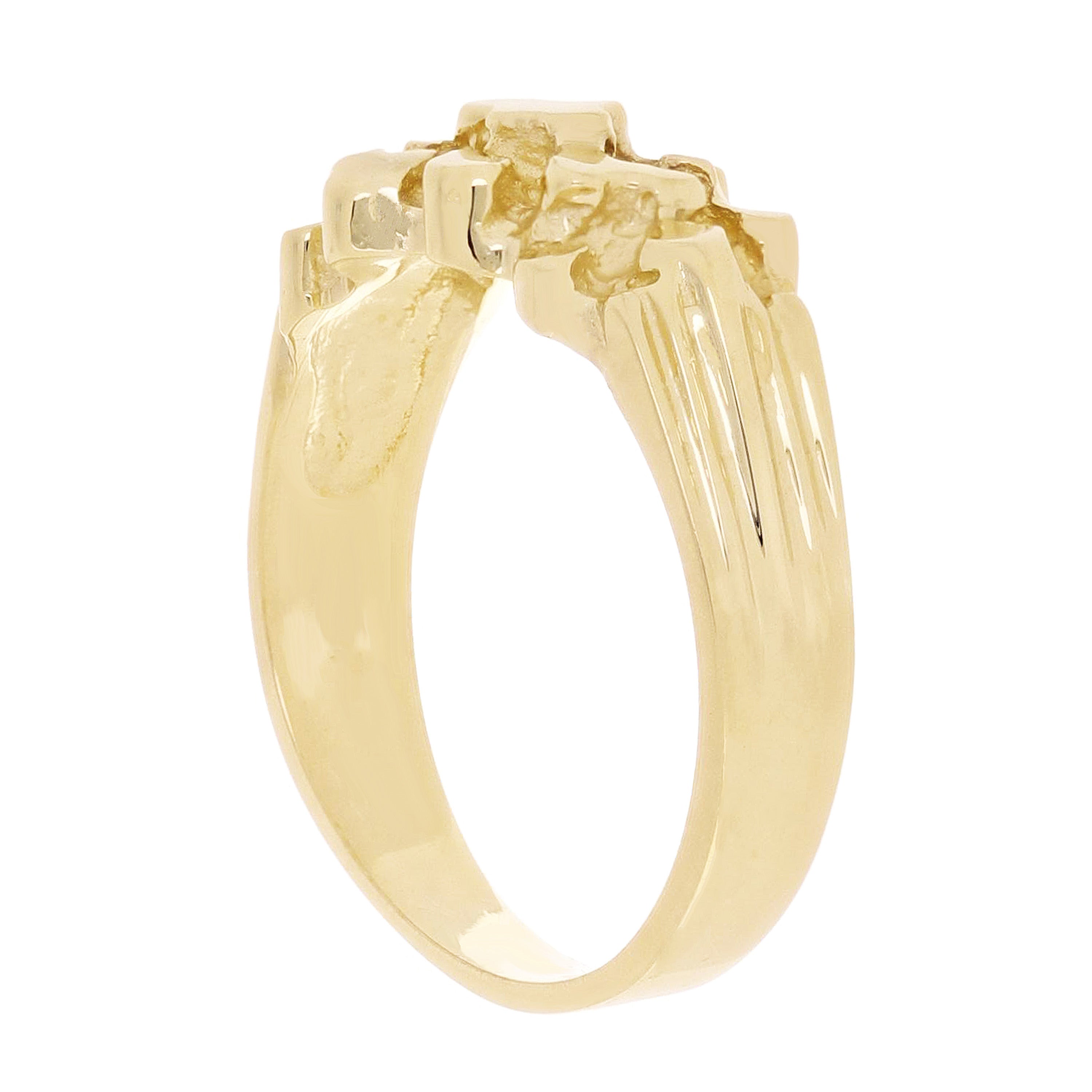 14k Yellow Gold Solid Chunky Nugget Ring Band Size 7.5- 9.4mm 4.4 grams - Ring Size 7.5 4.4 grams