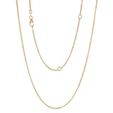 Italian 14k Yellow Gold Diamond Cut Rolo Chain Necklace 16-20" 0.9mm to 1.35mm