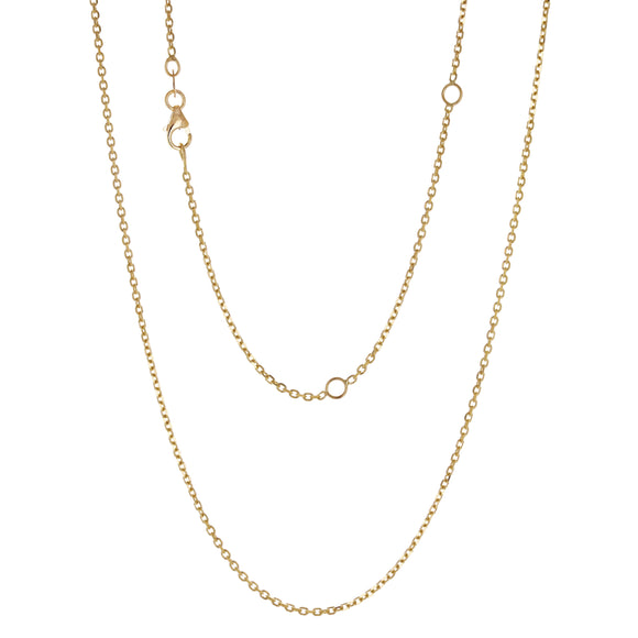 Italian 14k Yellow Gold Diamond Cut Rolo Chain Necklace 16-20