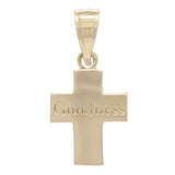 14k Yellow Gold Goodness Religious Cross Charm Pendant 1.3 grams - Yellow