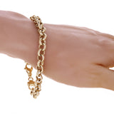 10k Yellow Gold Solid Handmade Rolo Bracelet Link Chain 8mm 7.5" 25.5 grams - 7.5"