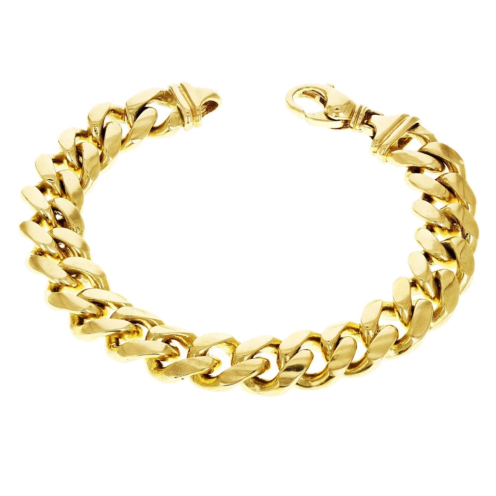 10k Yellow Gold Heavy Solid Miami Cuban Link Chain Bracelet 7" - 9" 15mm