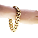 10k Yellow Gold Heavy Solid Miami Cuban Link Chain Bracelet 7" - 9" 15mm