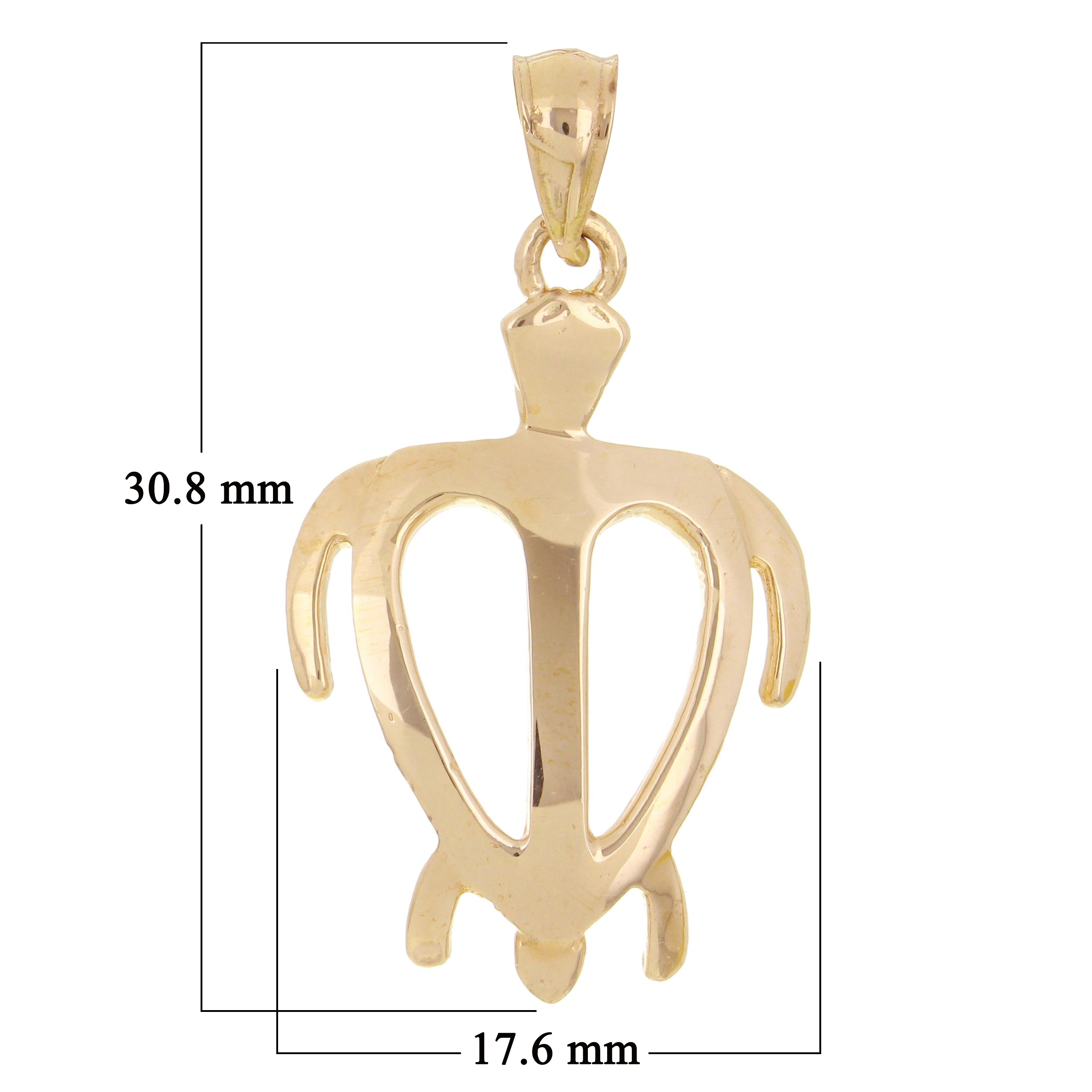 14k Rose Gold Hawaiian Sea Turtle Pendant Medium - Rose