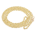 14k Yellow Gold Solid Diamond Cut Rope Chain Necklace 2.5mm 16"-30" - 16"