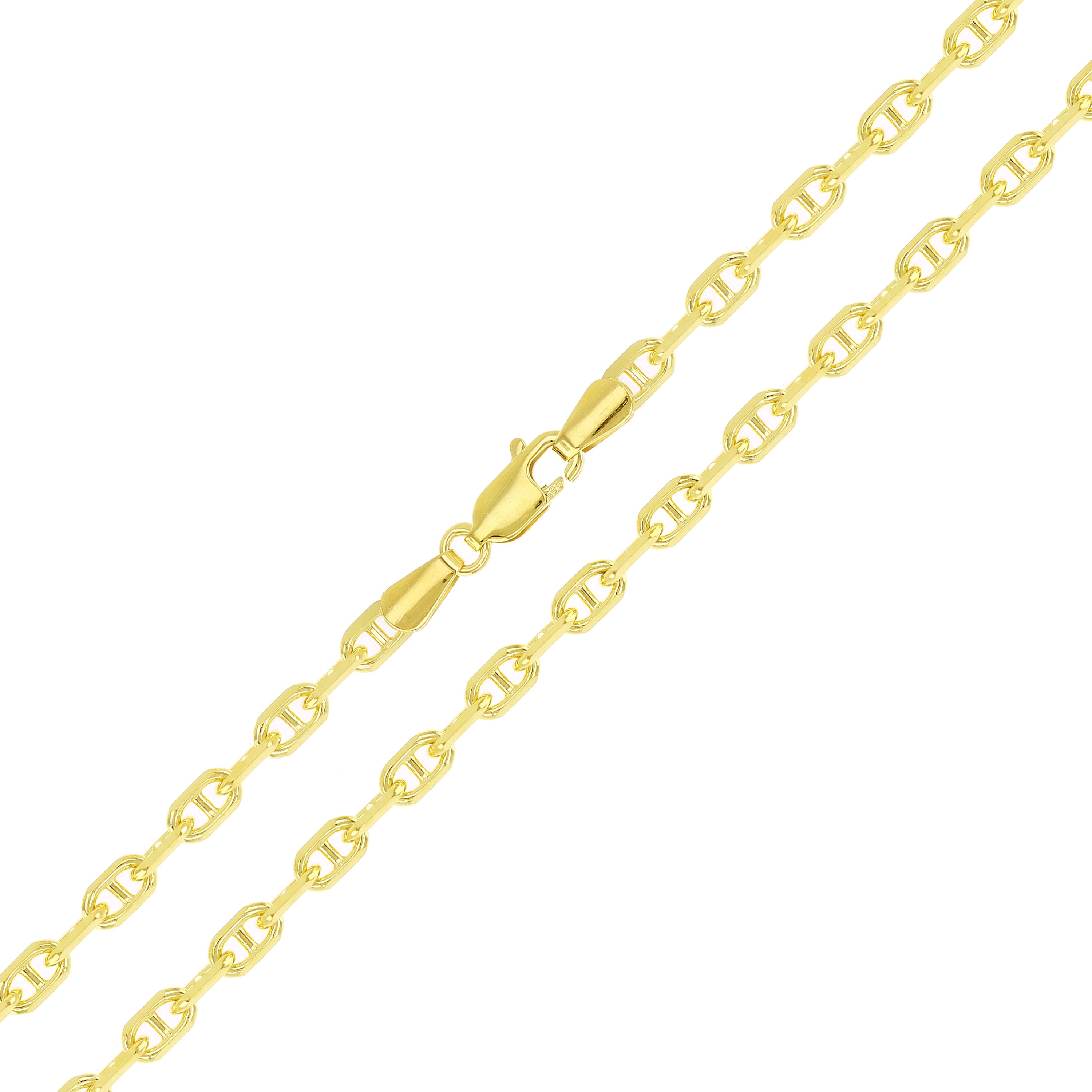 Italian 14k Yellow Gold Mariner Chain Chain Necklace 18" 3.5 mm 13.6 grams - 18" 13.6 grams