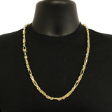 Italian 14k Yellow Gold Solid Milano Figaro Rope Chain Necklace 20" 6mm 54.3 grams