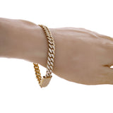 14k Yellow Gold 3.29ctw Miami Cuban Link Iced Out Real Diamond Bracelet 8" 7.4mm