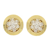 14k Yellow Gold 0.35ctw Diamond Cluster Modern Bezel Stud Earrings