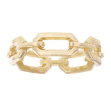 14k Yellow Gold Hexagon Band Stackable Ring Size 7.75 - 5.8mm 4.1 grams