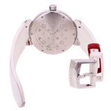 Louis Vuitton Men's Tambour Quartz White Rubber Strap