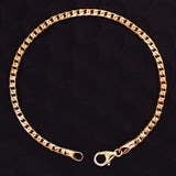 Italian 14k Yellow Gold Solid Diamond Cut Franco Chain Bracelet 7.5" 3mm 9.3 grams - 7.5" 9.3 grams
