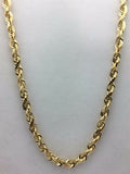 14k Yellow Gold Solid Diamond Cut Rope Chain Necklace 30"  6mm 81 grams
