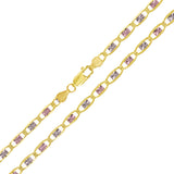 Italian 14k Tri-Color Gold Diamond Cut Valentino Chain Necklace 20" 4.7mm 15.8 grams - 20" 15.8 grams