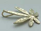 14k Yellow Gold Diamond Cut Marijuana Leaves Leaf Weed Charm Pendant 2.2 grams