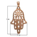 14k Rose Gold Hamsa Hand Of Fatima Charm Pendant 3.1 grams - Rose