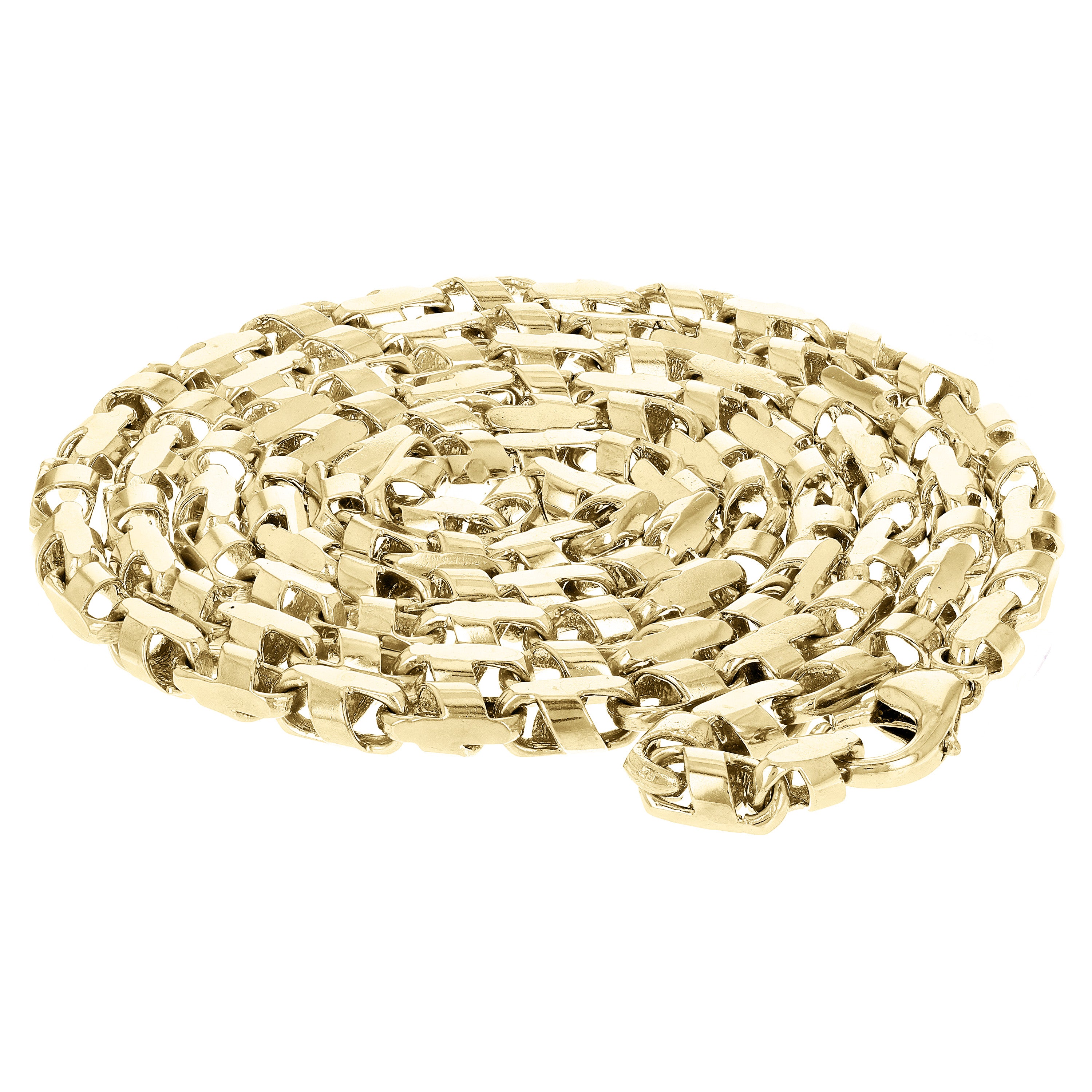 14k Yellow Gold Handmade Fashion Link Necklace 30" 4.5mm 52.7 grams - Yellow,30"