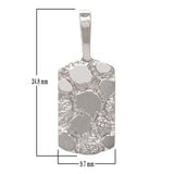 10k White Gold Rectangle Nugget Charm Pendant 24.8mm x 9.7mm 2 grams - White