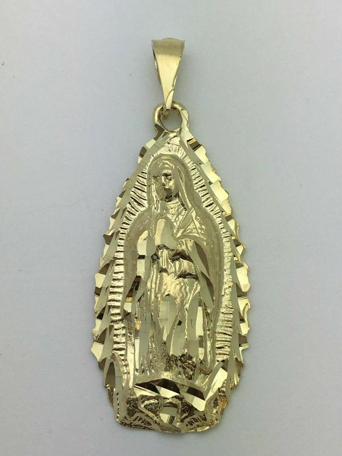 10k Yellow Gold Virgin Mary Lady of Guadalupe Pendant Religious Charm 7 grams