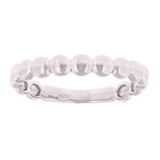 14k White Gold Ball Beaded Stackable Ring Size 6.75 1.8 grams - White,Ring Size 6.75