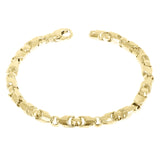 14k Yellow Gold Solid Handmade Bullet Style Link Bracelet 7" 6mm 26.8 grams - Yellow,7" 26.8 grams
