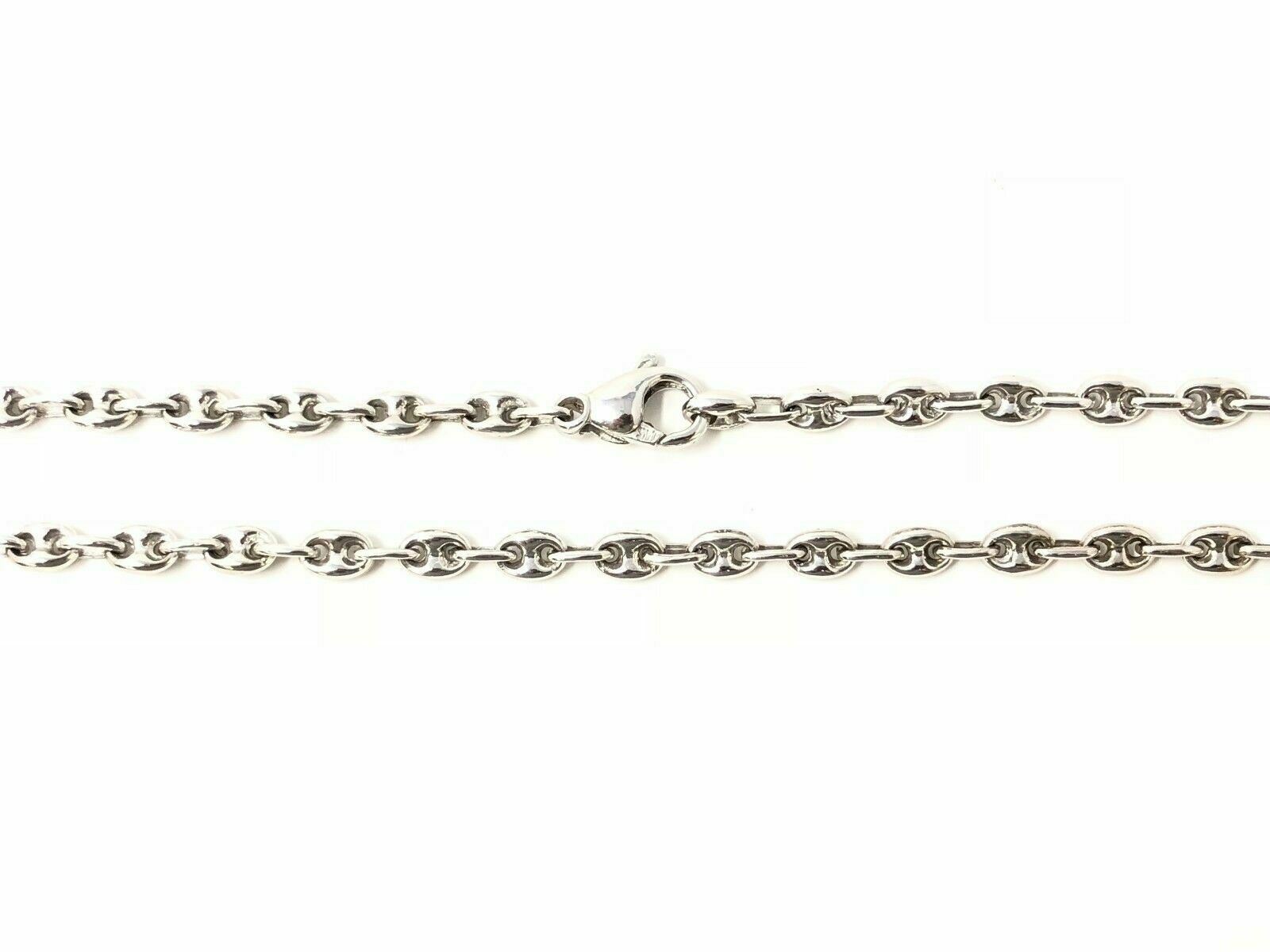 14k White Gold Solid Gucci Mariner Link Chain Necklace 22" 4.9mm 33 grams - White,22"