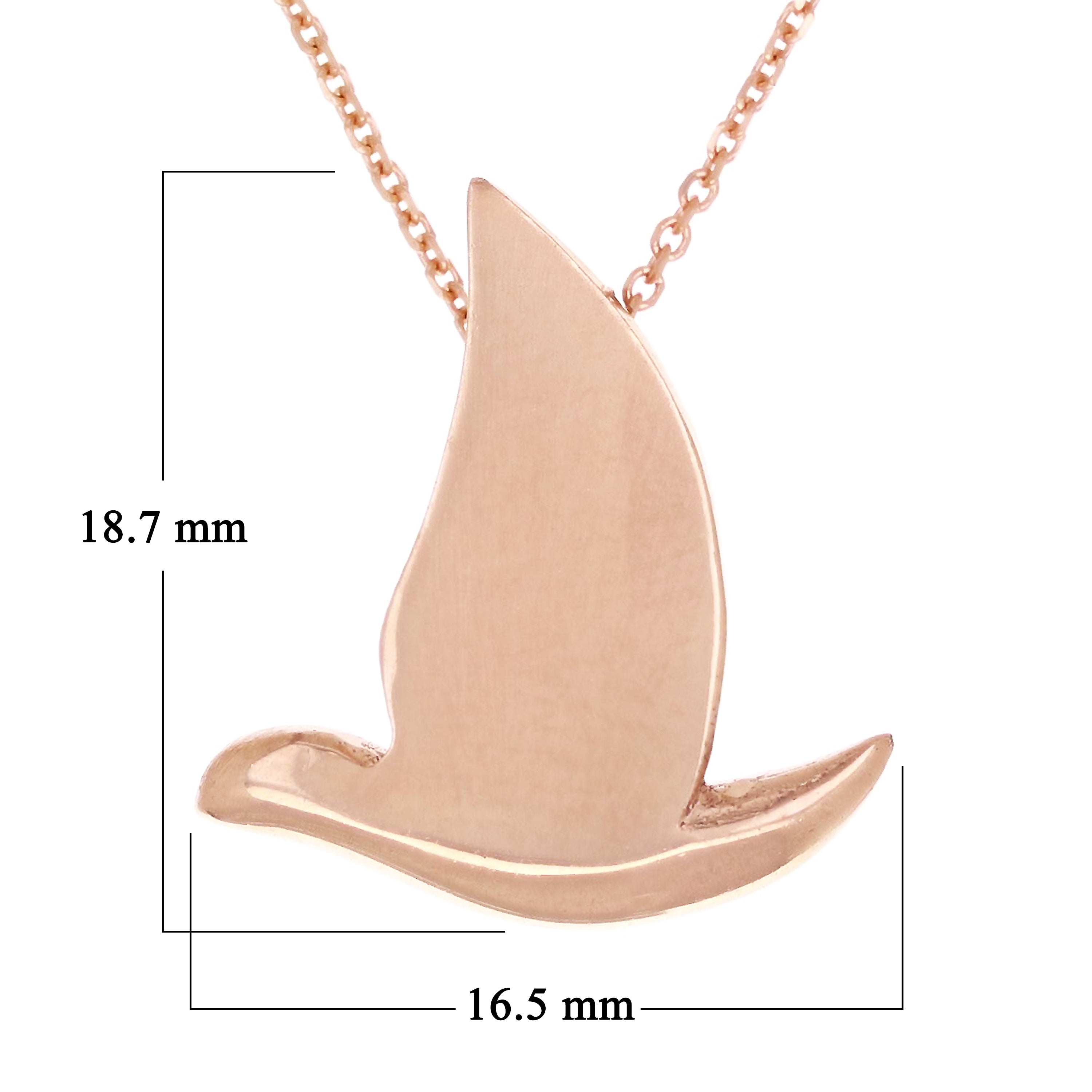 14k Rose Gold Holy Spirit Dove Necklace 18" 3.1 grams - Rose