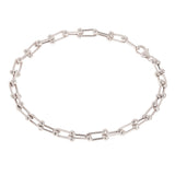 Italian 14k Yellow White or Rose Gold Solid U Shape Hardwear Link Bracelet 7.75"