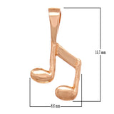 14k Rose Gold Solid Musical Note 8th Music Note Charm Pendant 0.4 gram - Rose
