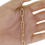 Italian 14k Yellow Gold Paper Clip Link Chain Bracelet 7.75" 6.3mm 8.3 grams