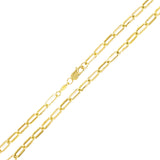 Italian 14k Yellow Gold Hollow Paper Clip Link Chain Necklace 20" 4mm 6.2 grams - 20" 6.2 grams