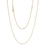 Italian 14k Yellow Gold Rolo Chain Necklace Adjustable 16-20" 1.35mm 2.6 grams - 2.6 grams
