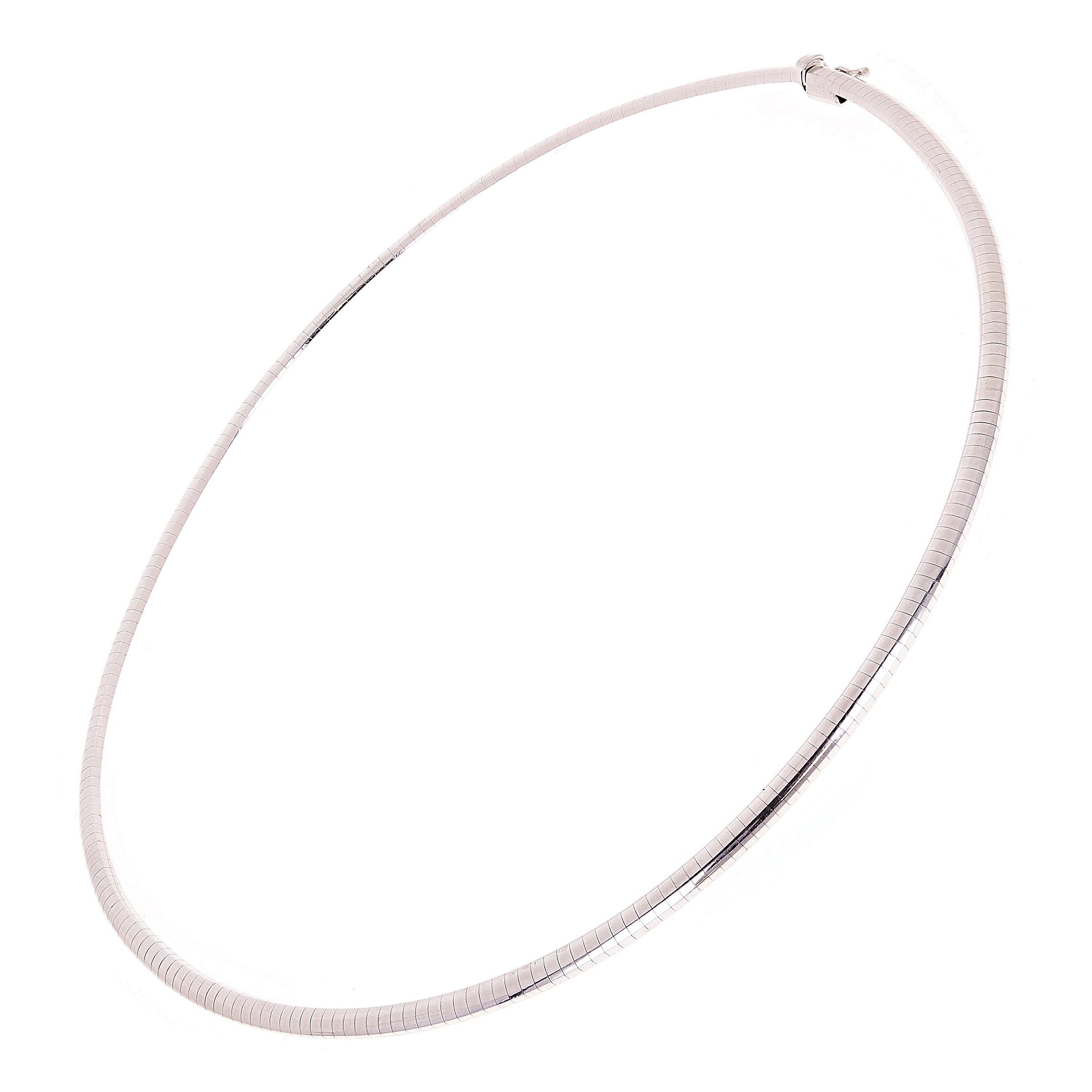 Women's Italian 14k White Gold Omega Necklace Choker 18" 4mm 29.7 grams - 29.7 grams