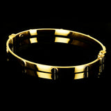 Italian 14k Yellow Gold Hollow Screw Design Bangle Bracelet 7" 4mm 5.3 grams