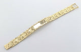 10k Yellow Gold Nugget ID Bracelet Adjustable 8" 15.8mm 36.8 grams