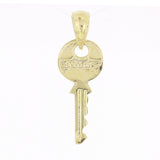 14k Yellow Gold Solid Key Charm Pendant 1.1 grams