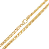 Italian 14k Yellow Gold Solid Diamond Cut Franco Chain Necklace 18" 3mm 21.5 grams - 18" 21.5 grams