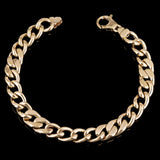 Italian 14k Yellow Gold Hollow Cuban Link Chain Bracelet 8.25" 8.75mm 13 grams