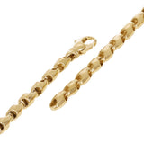 14k Yellow Gold Solid Handmade Bullet Link Bracelet 7" 5.5mm 20.5 grams - 7" 20.5 grams