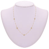 Italian 14k Yellow Gold Ball Beads Station Necklace 18" 4.9mm 2.2 grams