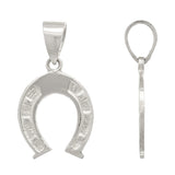 14k White Gold Solid Small Horse Shoe Charm Pendant 0.9 grams - White