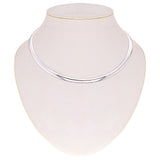 Women's Italian 14k White Gold Omega Necklace Choker 18" 6mm 36.3 grams - 36.3 grams