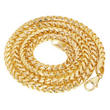 Italian 14k Yellow Gold Solid Diamond Cut Franco Chain Necklace 22" 4mm 46 grams - 22" 47.2 grams