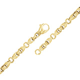 14k Yellow Gold Handmade Solid Link Bracelet 7" 4.8mm 17.1 grams - Yellow,7"