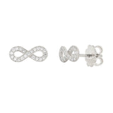 14k White Gold 0.30ctw Diamond Infinity Symbol Stud Earrings