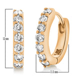 14k Yellow Gold 0.50ctw Diamond Half-Eternity Small Hoop Earrings
