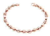 14k Rose Gold Handmade Fashion Link Bracelet 8.5" 6mm 33 grams - Rose,8.5"