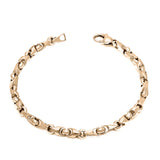 14k Rose Gold Solid Handmade Fashion Link Bracelet 7.75" 5mm 17.3 grams - Rose,7.8" 17.3 grams